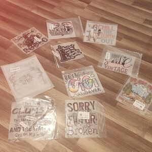 Heat Tranfer Decals Iron On Heat Presaed Decals DIY Lot of 10 NEW